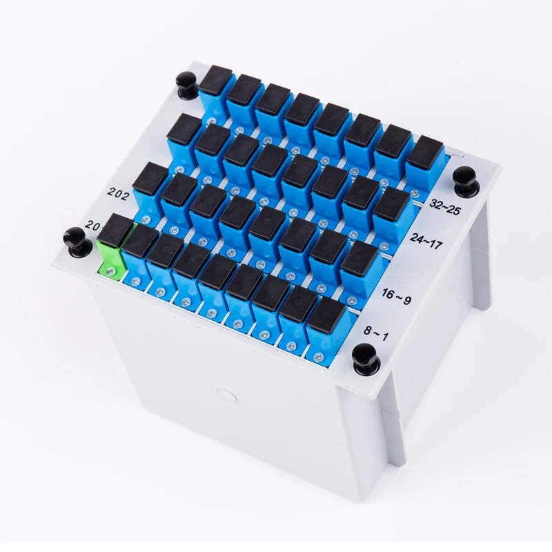 High quality plc splitter 1x2 1x4 1x8 1x16 1X32 1X64 fiber optic cassette splitter for ftth networks