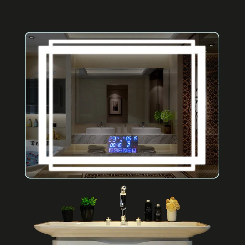 Ip44 Bedroom Vanity Touch Switch Screen Led Speaker Smart Magic Makeup Mirror With Light