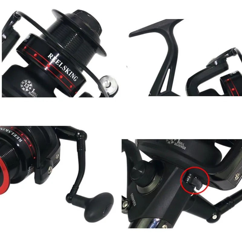 Spinning Fishing Reel 13BB Bearing Balls Super Slip 3000-6000 Series Metal Coil Spinning Reel Boat Rock Fishing Wheel