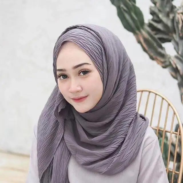 WY hijab factory wholesale 2019 hot selling high quality elegant 100% polyester chiffon fabric  pleated chiffon hijab scarf
