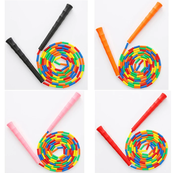 New Design Long Handle Speed Jump Rope Beaded Segmented Jump Rope For Kids