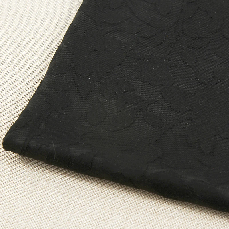 
Chinese factory sells elegant and comfortable pure black floral dress burnt fabric 