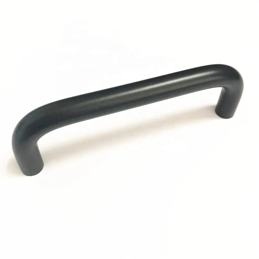 D style shape 10mm 8mm 12mm diameter matt black anodized aluminium handle