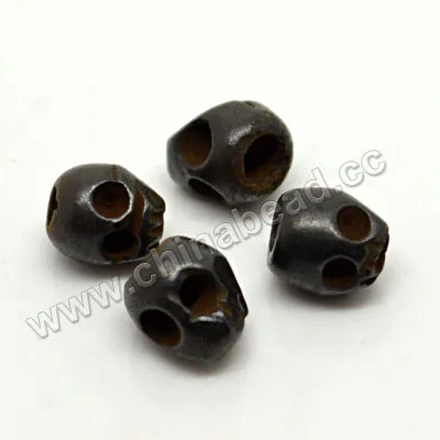 Бусины в форме головы черепа ручной резки 5x6 мм, бусины в виде черного черепа для изготовления ювелирных изделий