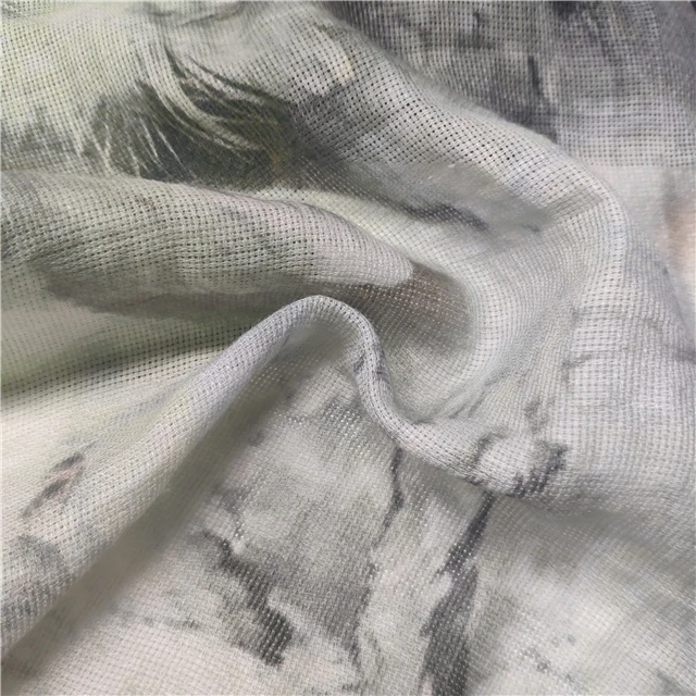 custom Lightweight Pattern Accepted Organic Linen Women Fabrics Pure 100% Linen Printed Breathable gold stonewash linen fabric