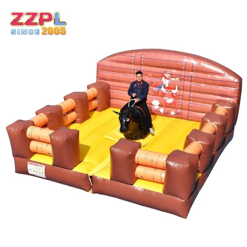 Wholesale price inflatable rodeo /mechanical bull riding machine equipment with mattress for sale