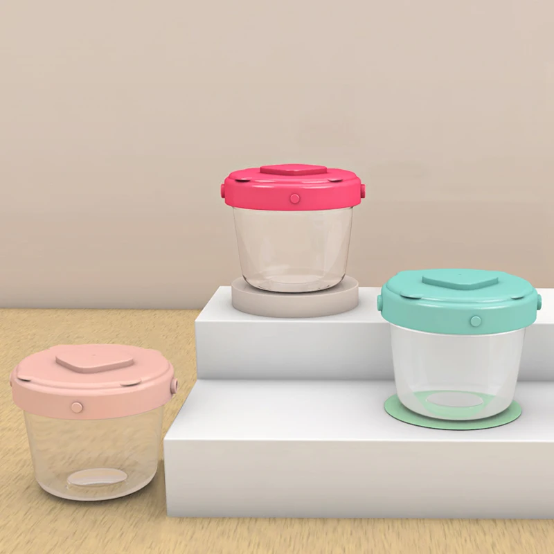 Food Grade Sealed leakproof Vacuum Baby Fresh Food Storage Container Silicone Lunch Box with Lid for Toddler Stackable Snack