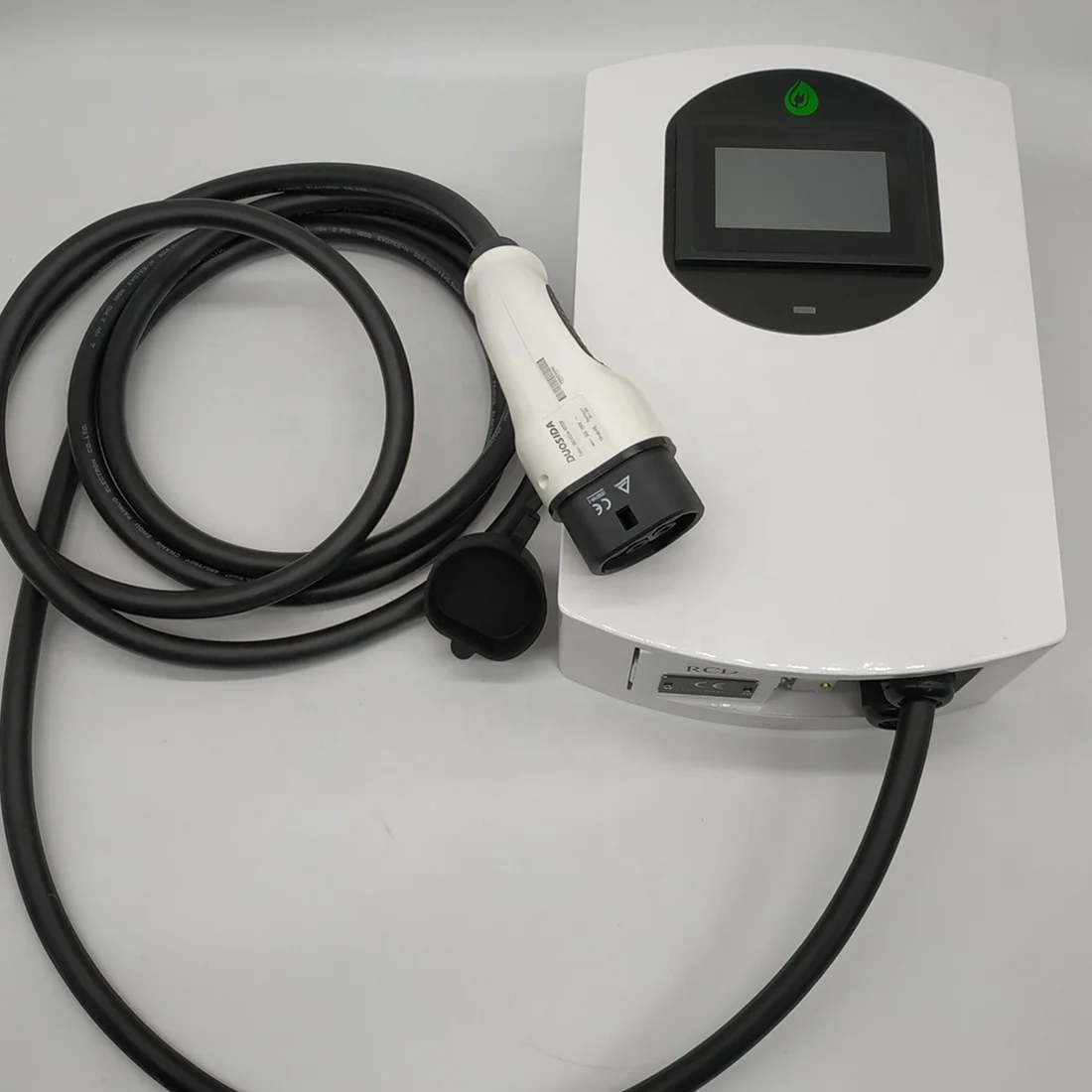 
11KW wall box charging pile with tethered 5m cables,type 2 plug,touching screen and type B RCD for ev charging station,OEM 