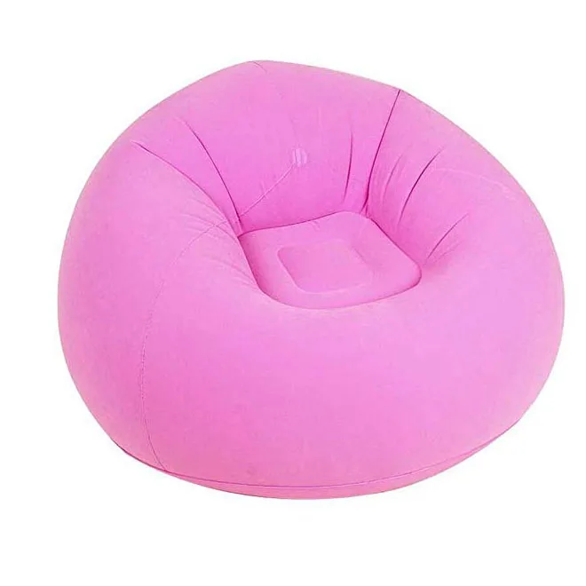 Надувной диван-шезлонг с красным ворсом