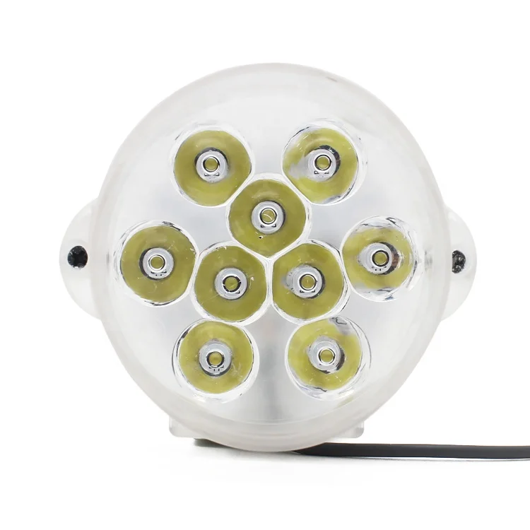 
12V 9led rocket lights with angel eyes RGB flasher function off road working lights external spotlight for motorcycle 