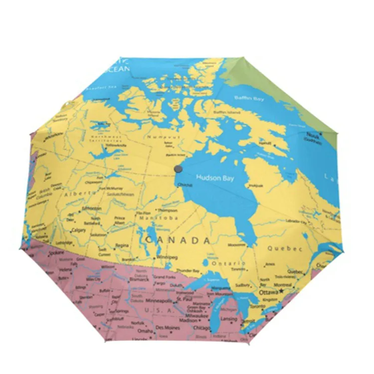 Винтаж мира географические карты печати зонтик автоматический 3 складной Защита от солнца дождь для женщин ветрозащитные Зонты
