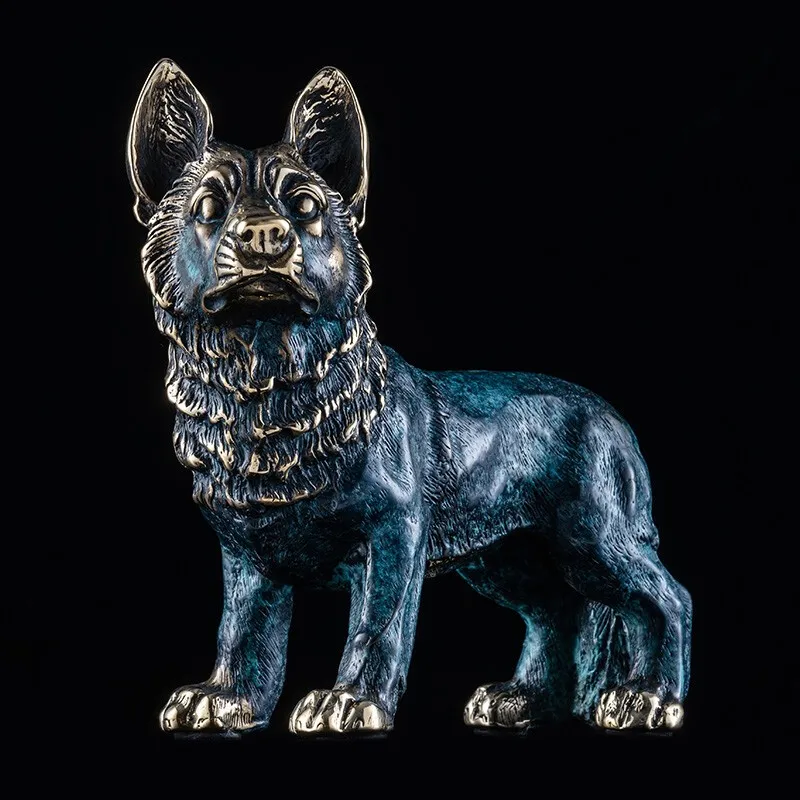 Factory custom copper crafts dog sculpture metal dog statues for home decor