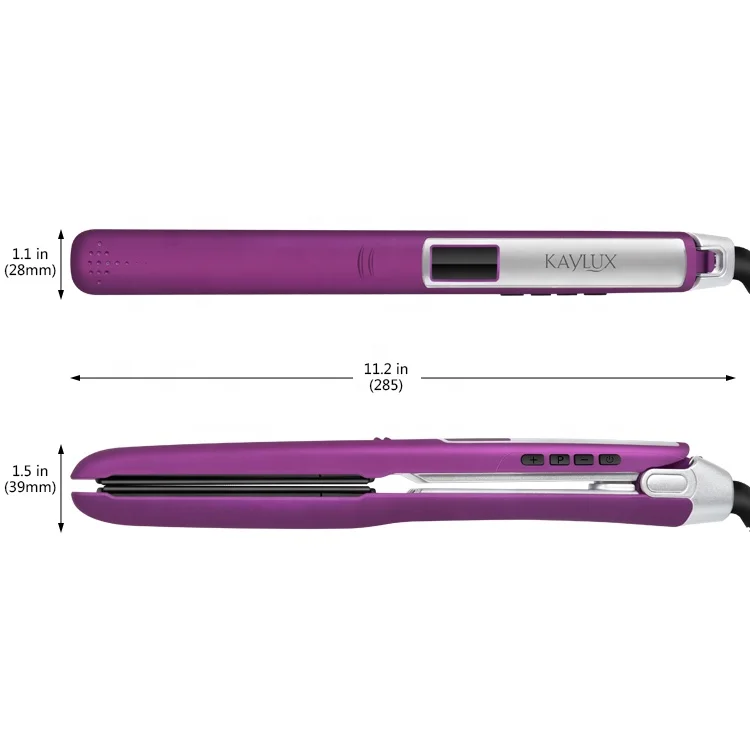 
Professional Magical Tourmaline Ceramic Curler Flat Iron Purple Hair Straighteners 