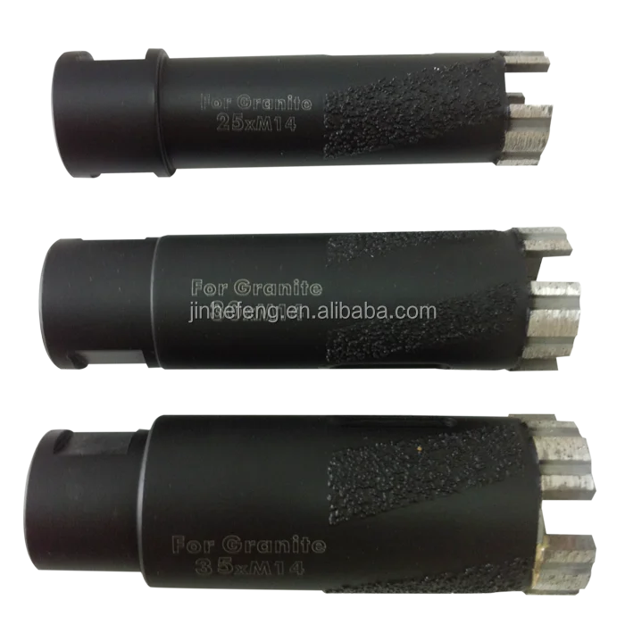 
Segmented diamond drill core bit with vacuum brazed teeth on side for granite or limestone 