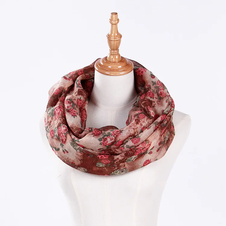 Лидер продаж, нежный женский круглый шарф-снуд с цветочным принтом