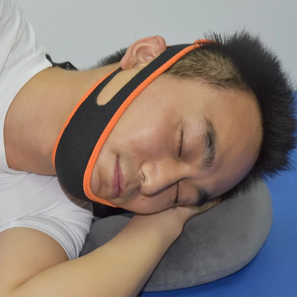 2020 men anti snore adjustable jaw belt support snore solution chin strap for sleeping