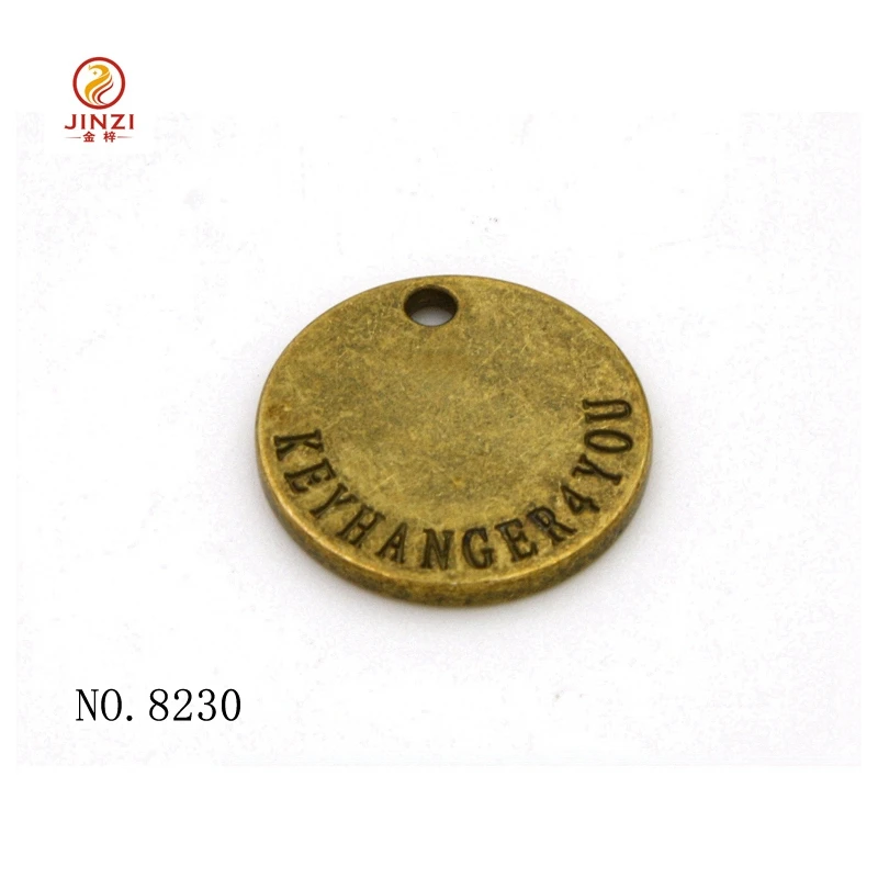 Fashion handbags hardware various type engraved logo brass metal plate