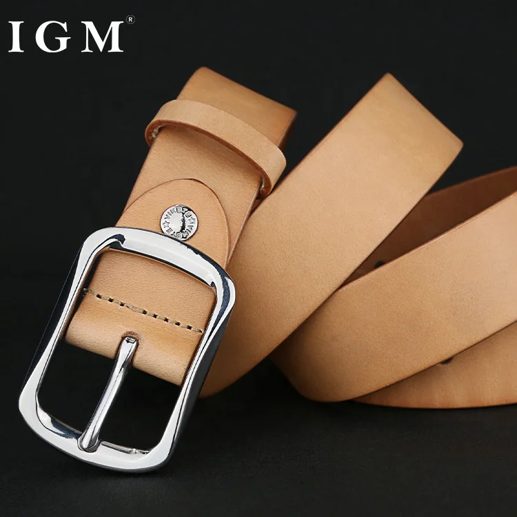 Luxury Men Genuine Leather Belt With Stainless Steel Buckle