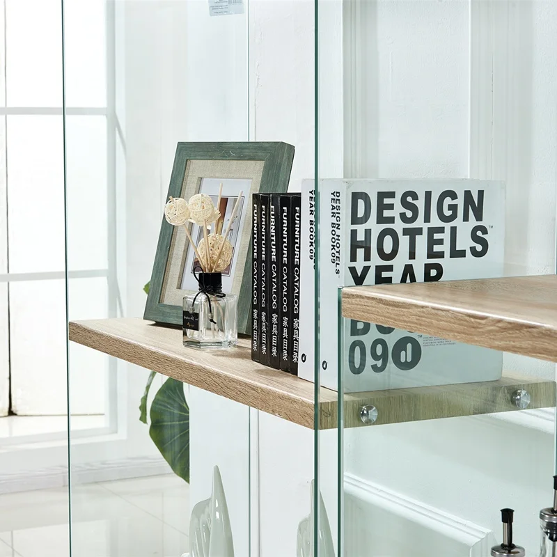 
Hot Sale living room furniture 3 Tiers tempered hot bent glass bookcases/Storage rack/Storage Shelf designs 