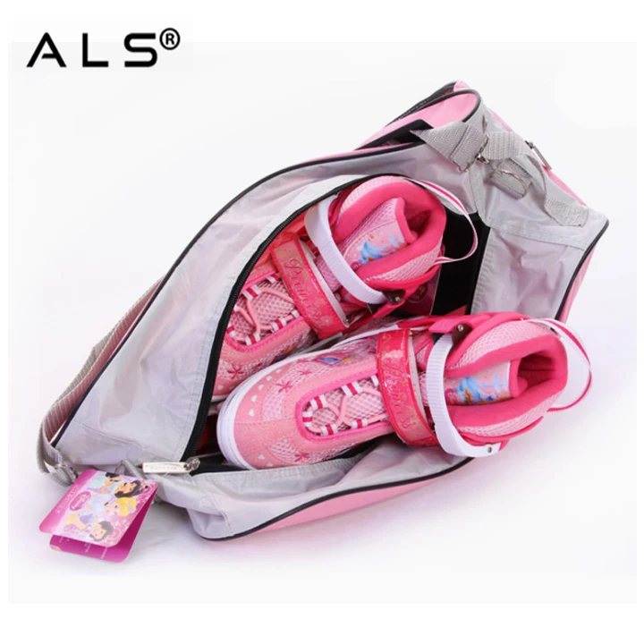 
Roller line skating boot bag, shoulder strap carry kids boot ice skate bag with helmet compartment 