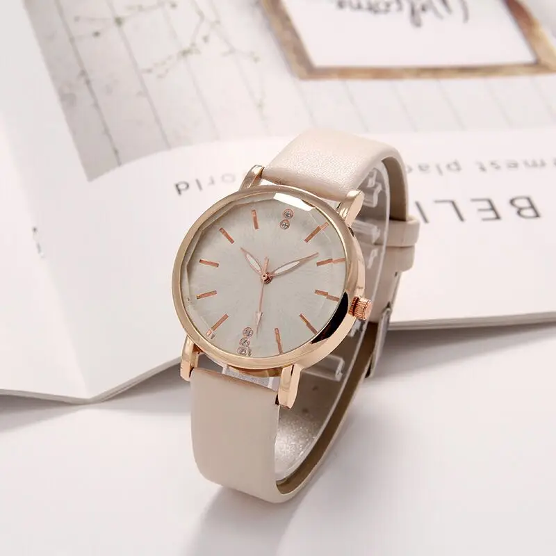 Demonstrate young ladies students teachers quartz watch.