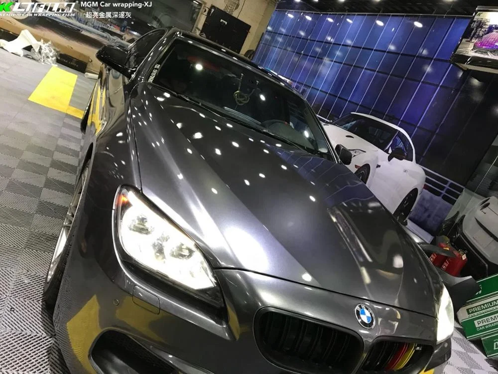 Black grey Metallic Sparkle Gloss Vinyl Car Wrap Film 1.52*20m Roll DIY Easy to Install No-Mess Decal Automotive Vinyl Wraps