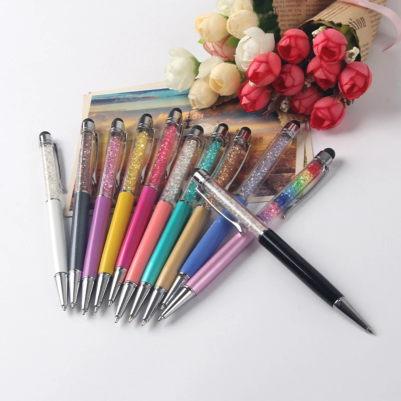 Promotion bling bling crystal stylus pen metal crystal ball pen with touch