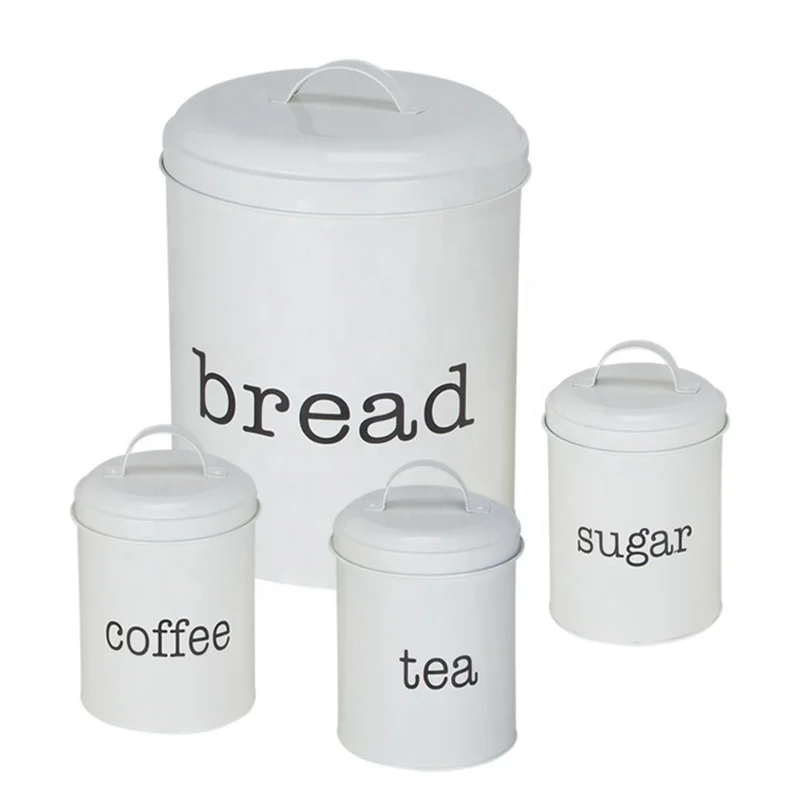 Круглая кухонная канистра с красочным принтом, 4 шт., металлическая канистра с крышками, набор для дома, металлическая роскошная банка для хранения продуктов