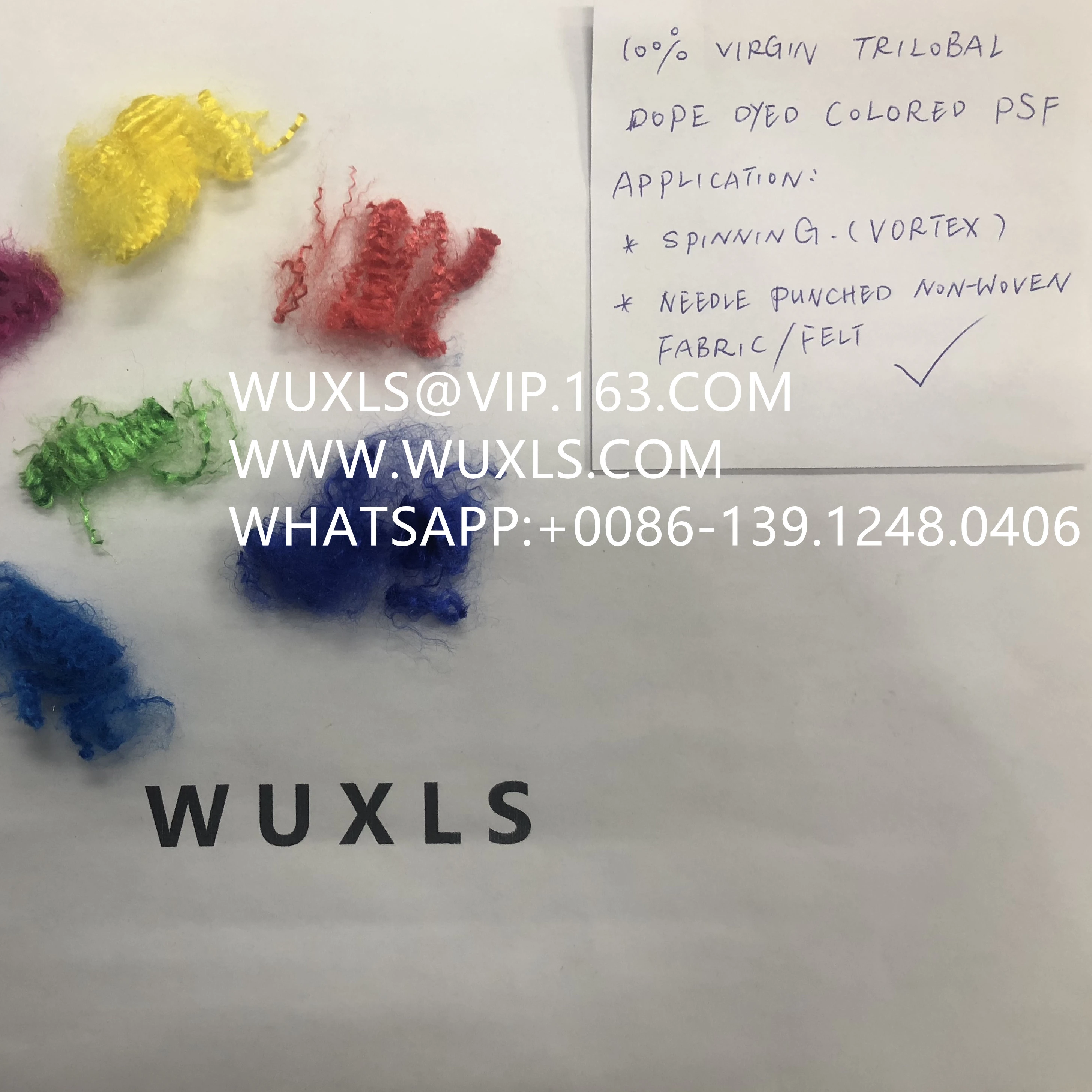 Трехслойное Полиэфирное штапельное волокно psf, цветное для вихревого спиннинга и иглопробивного нетканого полотна