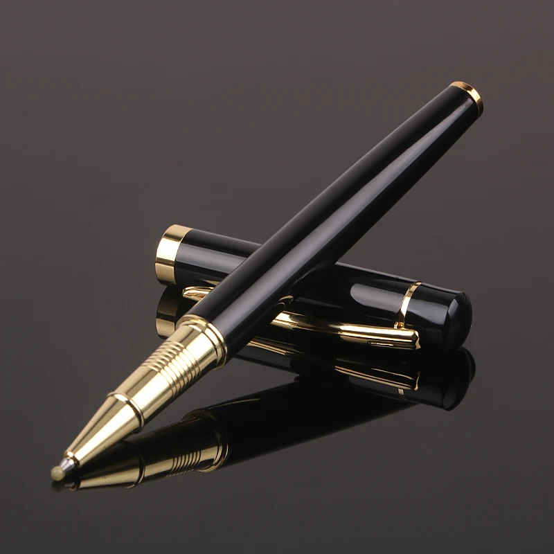with gold trim logo custom vip gift Classic shiny black business luxury executive calligraphy signature signing pen for boss