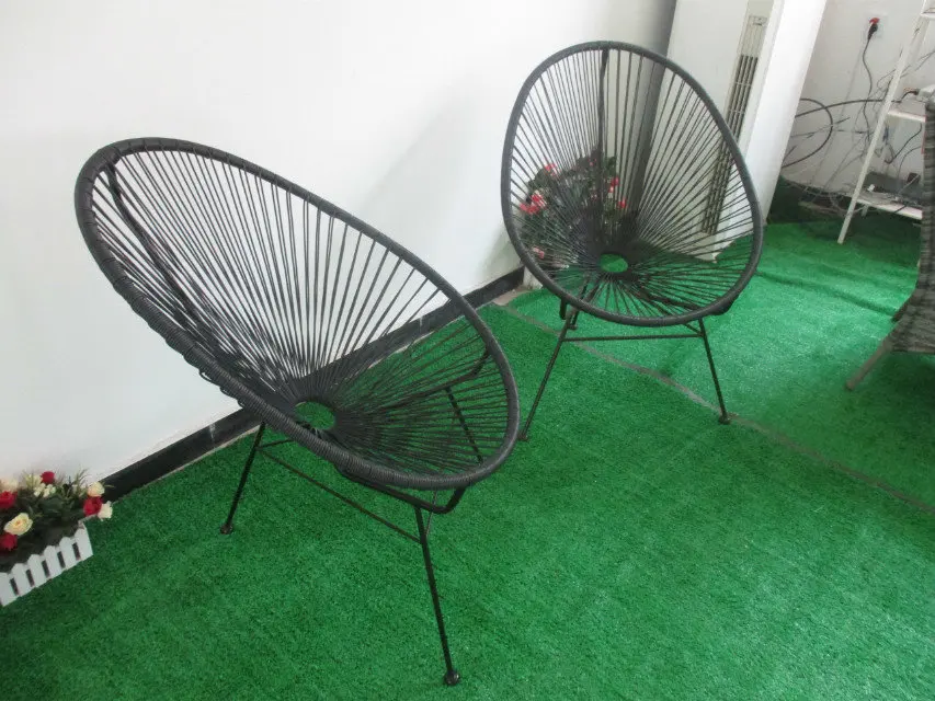Outdoor Garden Leisure Steel frame Rattan bistro Acapulco Chair Egg Shaped Wicker nest Chair