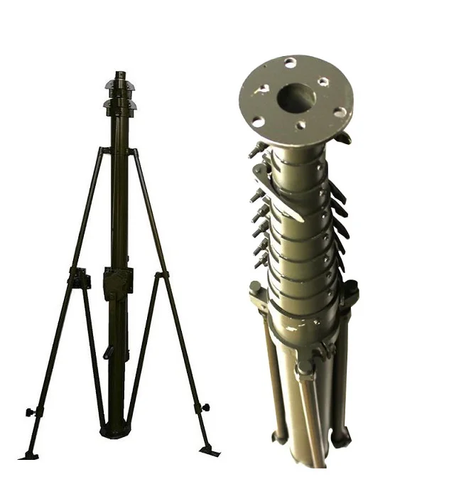 6m 9m 12m meteorological monitoring equipment mounted Telescopic tower Winch up Mast
