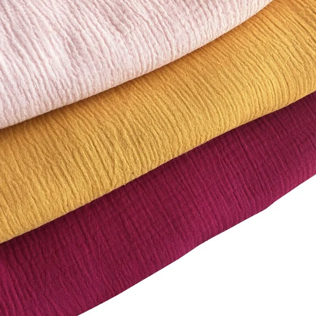 hot sale cotton crinkle crepe fabric textile for baby garment