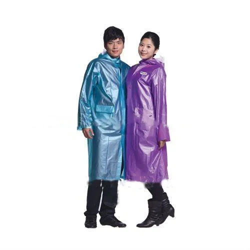 Hot Sale Nice Fashion Adult Shiny Pvc Long Raincoat