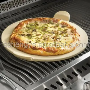Pretty small pizza stone 8 inches in diameter personal pan pizzas black glaze on top BBQ stone