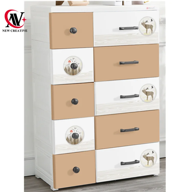 ПП 5 слой с выдвижными ящиками с ручками пластиковый шкаф для хранения одежды вешалка для одежды