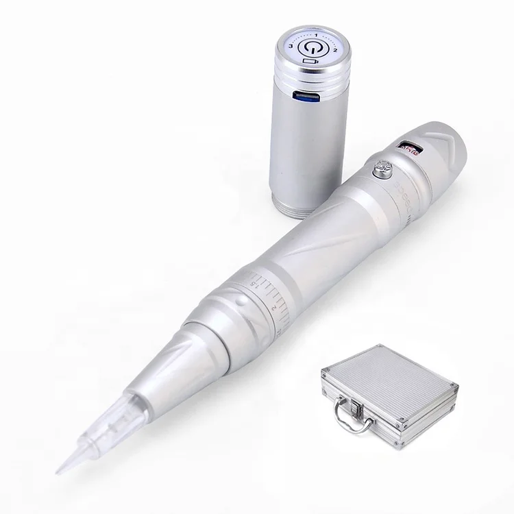 Digital Wireless Rechargeable Microblading Microblade Pen Tattoo Rotary Semi Permanent Makeup Machine Pmu Tattoo Gun Needles Ink