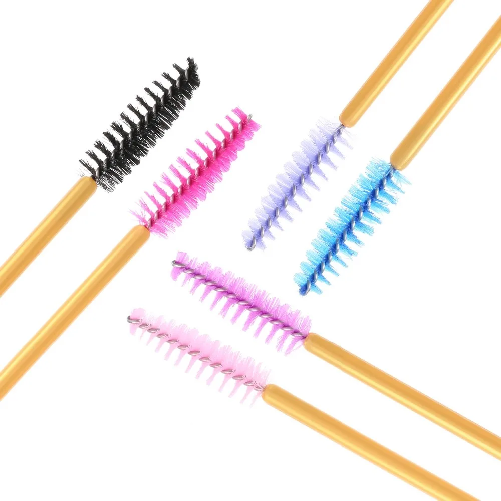 50PCS High Quality Nylon Disposable Mascara Wands Soft Mascara Brush Wand Eyebrow Comb Brushes Professional Eyelashes