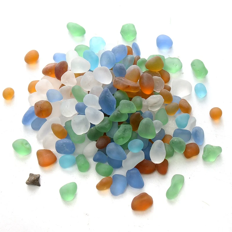 Irregular Frosted Decorative Glass Rocks For Vase Filler