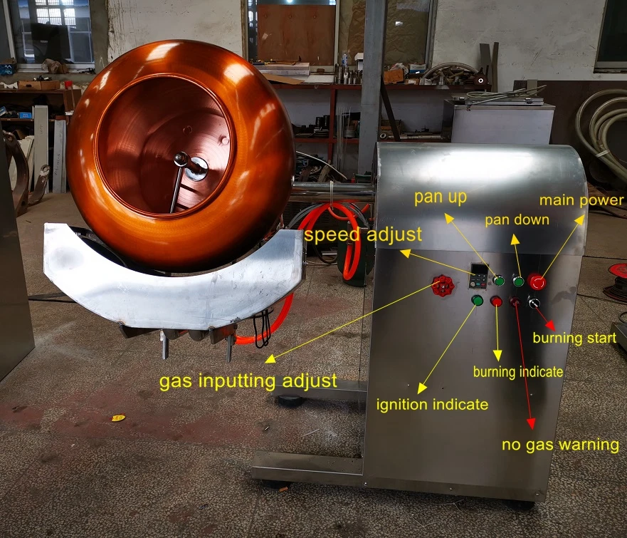 Sugar caramelized nuts sugar coating pan machine for snack food