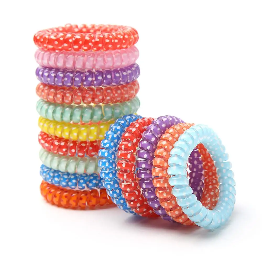 5.5cm Dot Colorful Flexible Hair Tie Elastic hair band girls hair rubber band