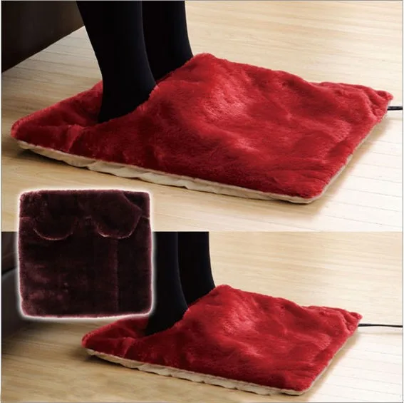 Chinese Factory Direct Sales Washable Power-bank Powered Electric Heated Foot Extra Long Cord-soft Plush Warmer Pad for Feet