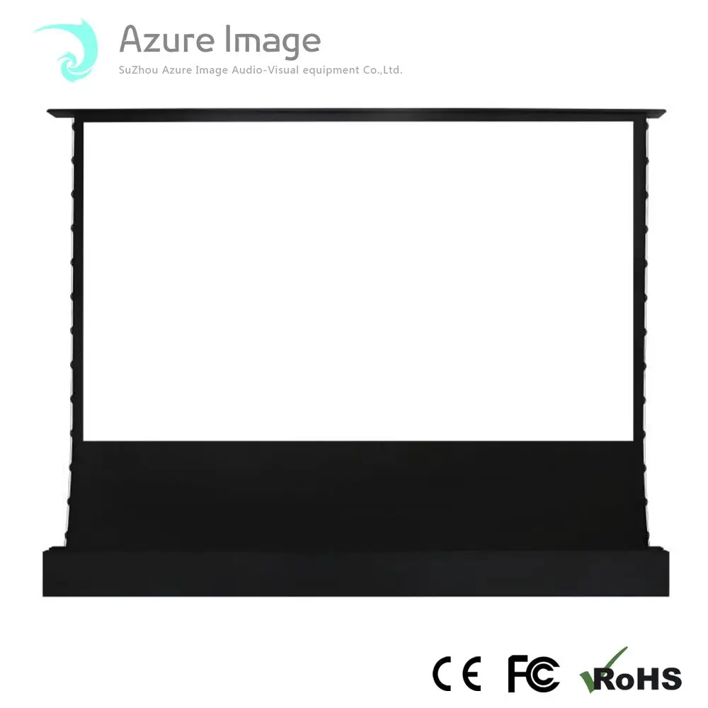90 дюймов 16:9 соотношение ПВХ мягкий матовый белый материал моторизованный Натяжной пол рост проектор экран
