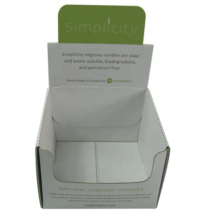 Cardboard Recyclable Kraft Paper Counter Stand Candle Display Box