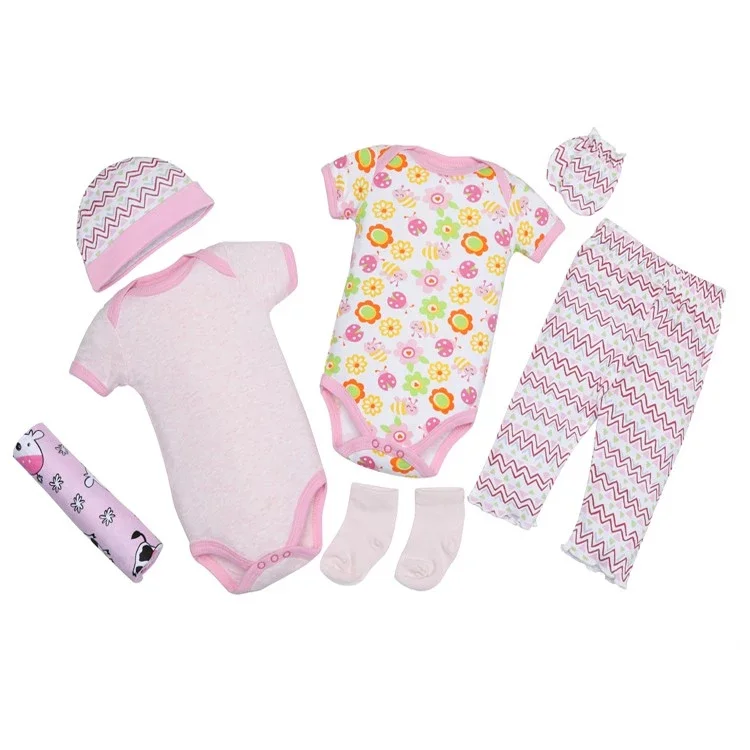 Soft And Breathable Cotton Newborn Bodysuit 7Pcs 0-12 Months New Born Baby Girl Clothes Sets