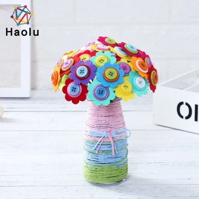 Creative diy crafy kit festival decoration button flowers in stock