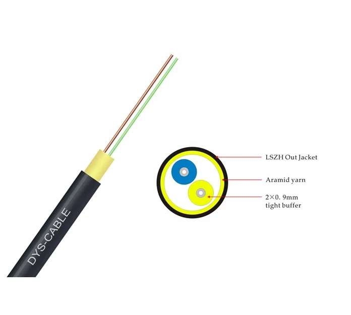 FTTX 4 8 мм 5 0 2 ядра Крытый или открытый волоконно-оптический кабель с ПВХ LSZH ТПУ PE куртка