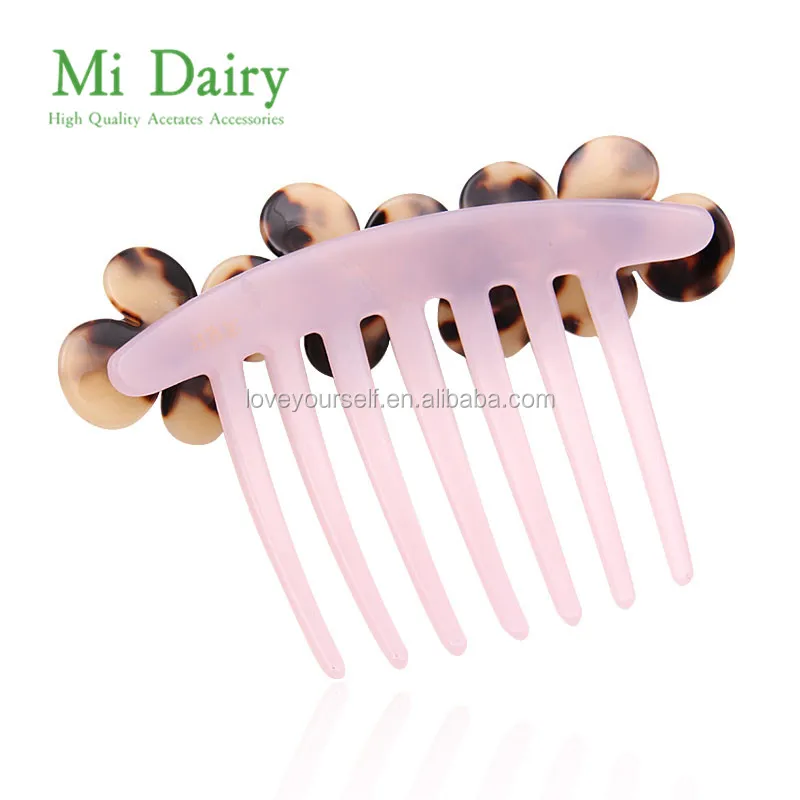 MiDairy Simpleness  Flower High Quality Cellulose Acetate Hair Accessories Combs custom comb combs for women