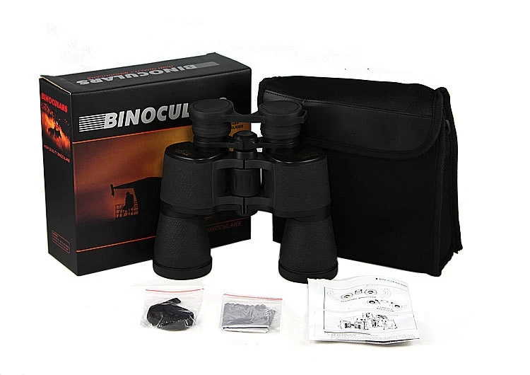 Blue Film Power Zoom Lens 20x50 HD Binoculars Telescope with Low-Light Night Vision Function for Day and Night Hunting, Camping