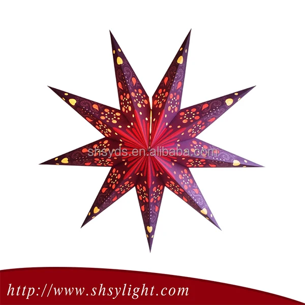 India Style  Christmas  Decoration Purple Paper Star Hanging Lanterns Ceiling Light